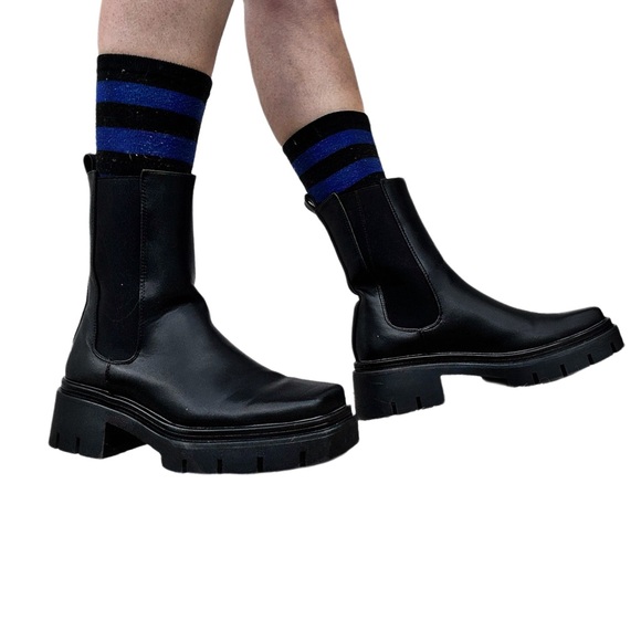 Vivianly Women's Chunky Platform Chelsea Boots - Picture 2 of 6